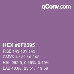 Farbcode: HEX #8F6595 | qconv.com