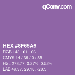 Color code: HEX #8F65A6 | qconv.com