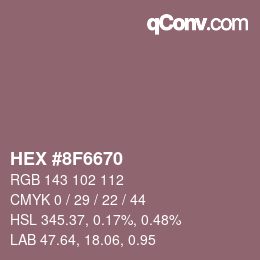 颜色代码: HEX #8F6670 | qconv.com