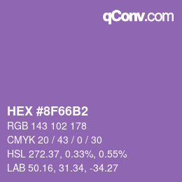 Color code: HEX #8F66B2 | qconv.com