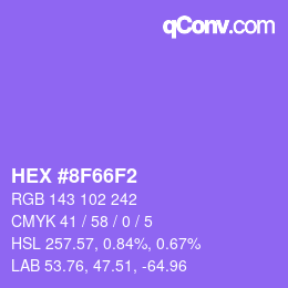 Color code: HEX #8F66F2 | qconv.com