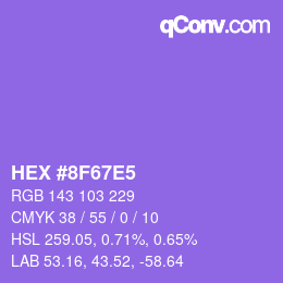 Color code: HEX #8F67E5 | qconv.com