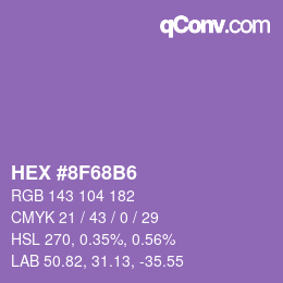 颜色代码: HEX #8F68B6 | qconv.com
