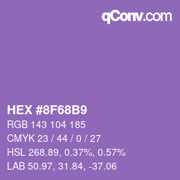 Color code: HEX #8F68B9 | qconv.com