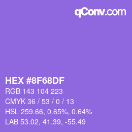 颜色代码: HEX #8F68DF | qconv.com