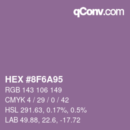 Color code: HEX #8F6A95 | qconv.com