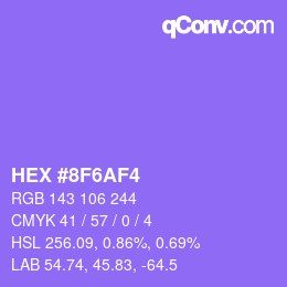 Color code: HEX #8F6AF4 | qconv.com