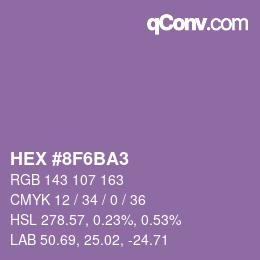 カラーコード: HEX #8F6BA3 | qconv.com