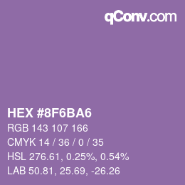 Color code: HEX #8F6BA6 | qconv.com