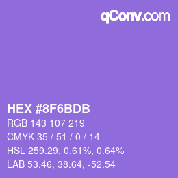 颜色代码: HEX #8F6BDB | qconv.com