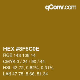 Color code: HEX #8F6C0E | qconv.com