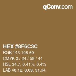 Color code: HEX #8F6C3C | qconv.com