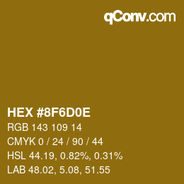 Color code: HEX #8F6D0E | qconv.com