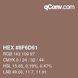 Color code: HEX #8F6D61 | qconv.com