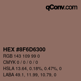 Color code: HEX #8F6D6300 | qconv.com