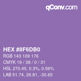 颜色代码: HEX #8F6DB0 | qconv.com