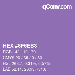 カラーコード: HEX #8F6EB3 | qconv.com
