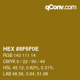 Color code: HEX #8F6F0E | qconv.com