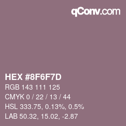 Code couleur: HEX #8F6F7D | qconv.com
