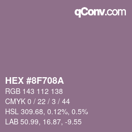 Farbcode: HEX #8F708A | qconv.com