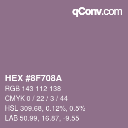 颜色代码: HEX #8F708A | qconv.com