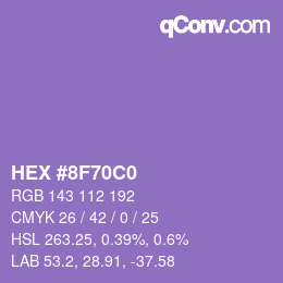 Color code: HEX #8F70C0 | qconv.com