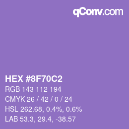 颜色代码: HEX #8F70C2 | qconv.com