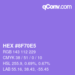 Color code: HEX #8F70E5 | qconv.com
