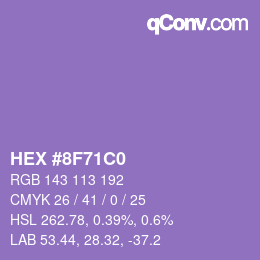 カラーコード: HEX #8F71C0 | qconv.com