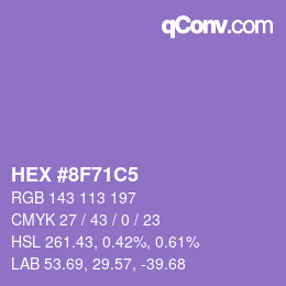 Color code: HEX #8F71C5 | qconv.com