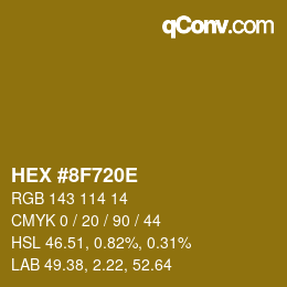Color code: HEX #8F720E | qconv.com