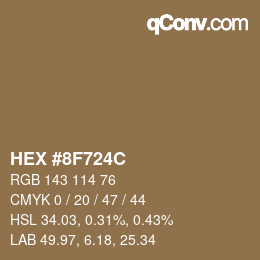 Color code: HEX #8F724C | qconv.com