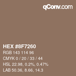 Color code: HEX #8F7260 | qconv.com