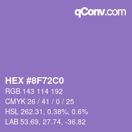 Color code: HEX #8F72C0 | qconv.com