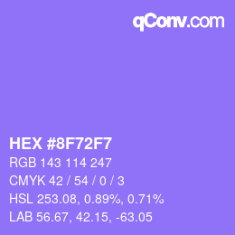 カラーコード: HEX #8F72F7 | qconv.com