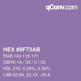 Código de color: HEX #8F73AB | qconv.com