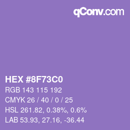 Color code: HEX #8F73C0 | qconv.com