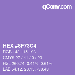 カラーコード: HEX #8F73C4 | qconv.com