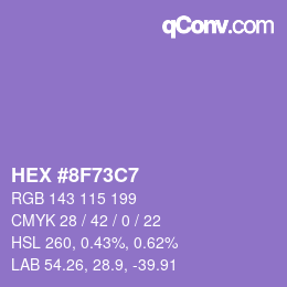 颜色代码: HEX #8F73C7 | qconv.com
