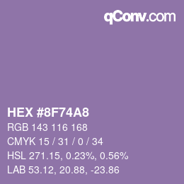 颜色代码: HEX #8F74A8 | qconv.com