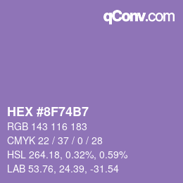 カラーコード: HEX #8F74B7 | qconv.com