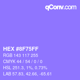 Color code: HEX #8F75FF | qconv.com