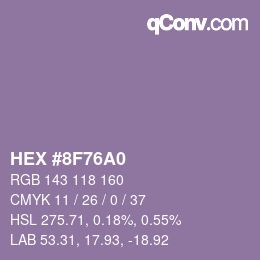Color code: HEX #8F76A0 | qconv.com