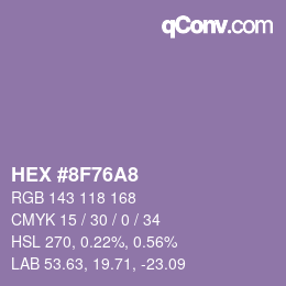 Color code: HEX #8F76A8 | qconv.com