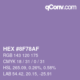 Color code: HEX #8F78AF | qconv.com