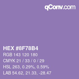 Color code: HEX #8F78B4 | qconv.com