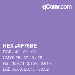 Color code: HEX #8F78BE | qconv.com