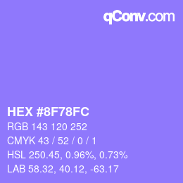 Color code: HEX #8F78FC | qconv.com