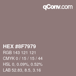 Color code: HEX #8F7979 | qconv.com