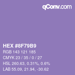 Color code: HEX #8F79B9 | qconv.com